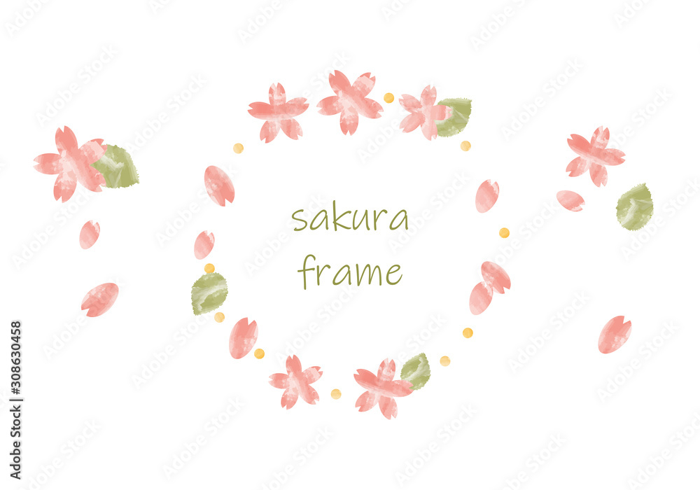 さくらのフレーム 飾り枠 丸 Stock Vector Adobe Stock
