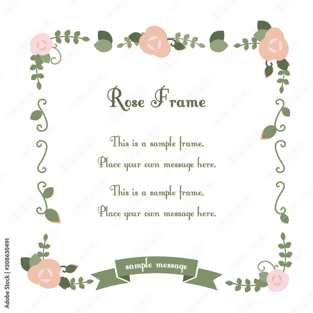 バラのフレーム 飾り枠 四角２ Stock Vector Adobe Stock