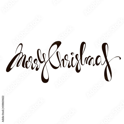 Merry Christmas. vector image. calligraphic inscription