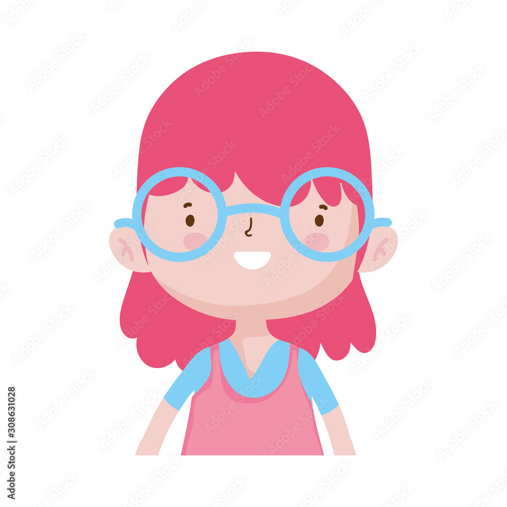 cute little girl happy cartoon character portrait cute little girl happy cartoon character portrait