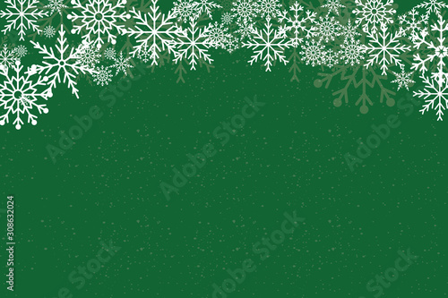 Abstract Christmas background with white snowflake borders
