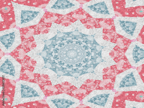 3D colorful Kaleidoscope vintage abstract illustration background. Digital art pattern