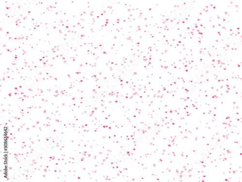 Small hearts  red and pink  white background - vector