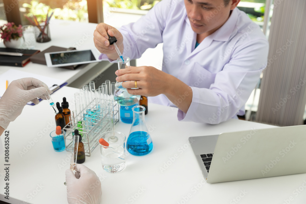 Research and development concept, Laboratory scientist working at lab with test tubes about medicine Research and development concept, Laboratory scientist working at lab with test tubes about medicine