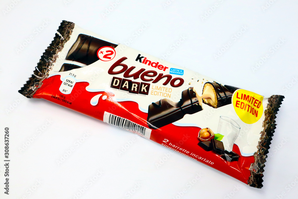 Kinder Ferrero Chocolates. Kinder is a brand of products made in