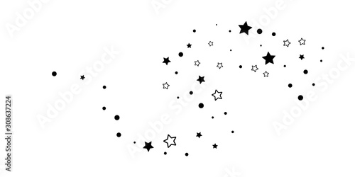 Stars shape flying design elements. Vector isolated  decoration