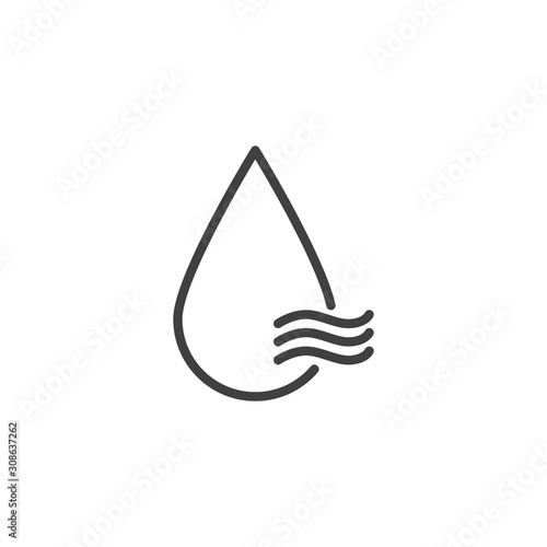 Dry air conditioning line icon. linear style sign for mobile concept and web design. Air Humidity mode outline vector icon. Symbol, logo illustration. Vector graphics