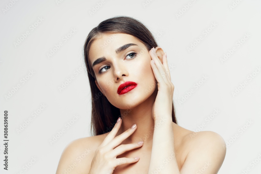 Fototapeta premium beautiful woman bare shoulders clean skin