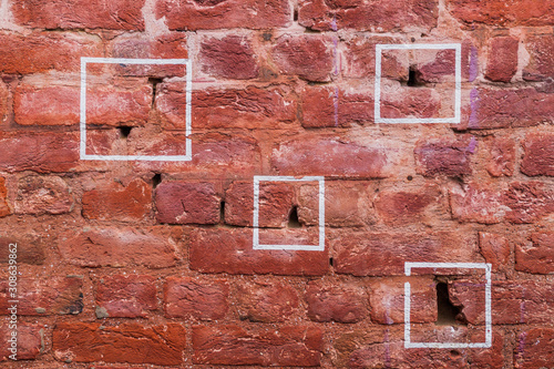 Fotografia Bullet holes at the Jallianwala Bagh massacre site in Amritsar, Punjab state, In