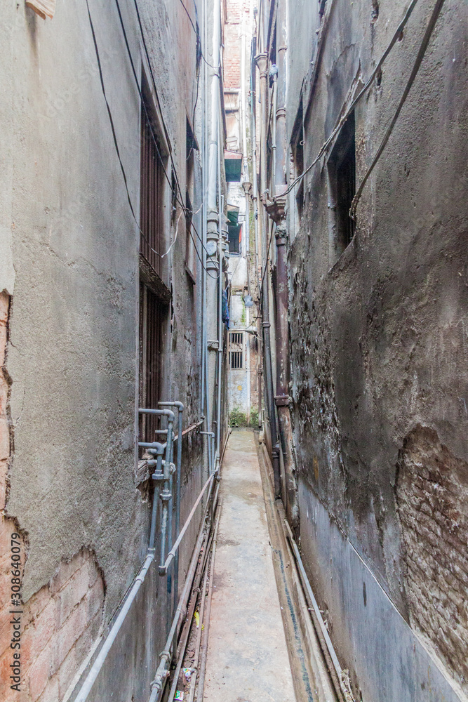 Narrow alley in the center of Amritsar, Punjab, India
