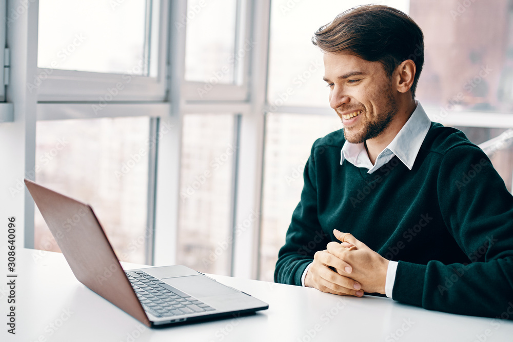 businessman working on laptop businessman working on laptop