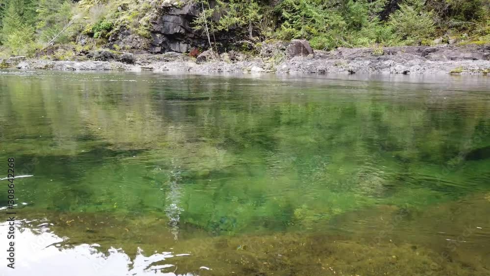 Close up of swirling green waters above Elk Falls on Vancouver Island Close up of swirling green waters above Elk Falls on Vancouver Island
