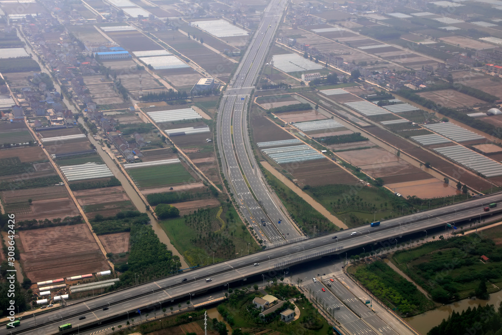 Fototapeta premium Aerial ground scenery