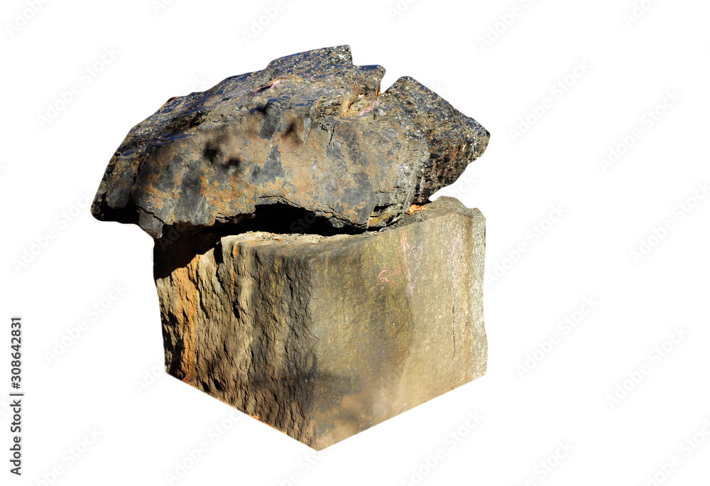yellowish stone on white background yellowish stone on white background