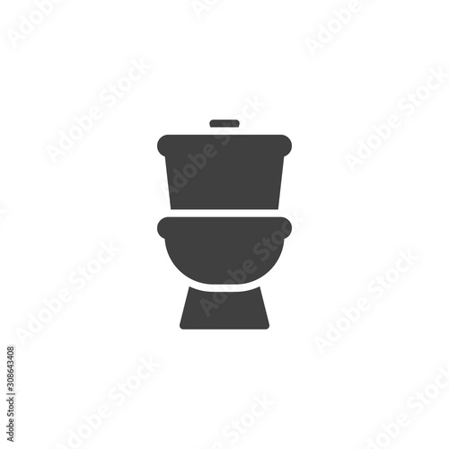 Toilet, lavatory vector icon. filled flat sign for mobile concept and web design. Toilet bowl glyph icon. WC symbol, logo illustration. Vector graphics