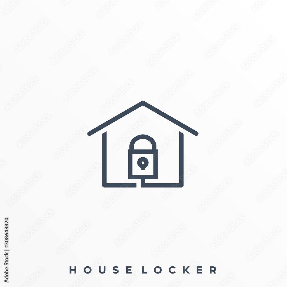 House Lock Illustration Vector Template House Lock Illustration Vector Template
