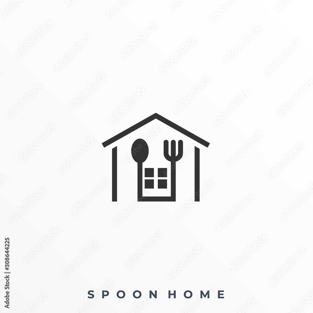 Spoon Home Illustration Vector Template Spoon Home Illustration Vector Template