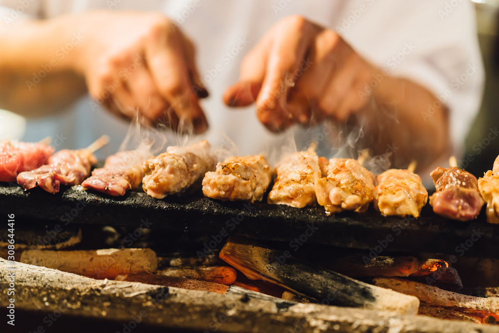 Naklejka premium 焼き鳥