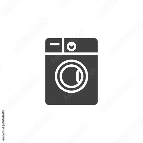 Washer machine vector icon. filled flat sign for mobile concept and web design. Washing Machine glyph icon. Symbol, logo illustration. Vector graphics