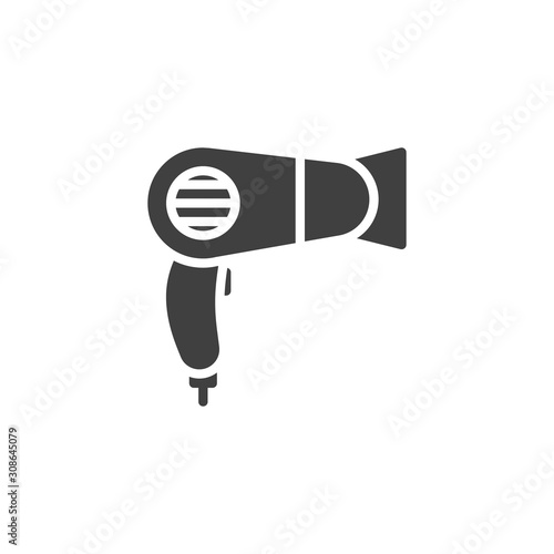 Hair dryer vector icon. filled flat sign for mobile concept and web design. Electrical hairdryer glyph icon. Symbol, logo illustration. Vector graphics