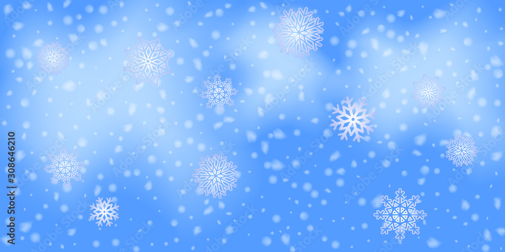 Snowflakes, snowfall.