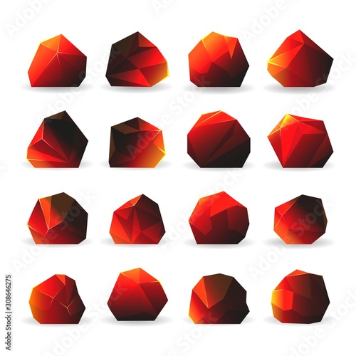 Burning coal set