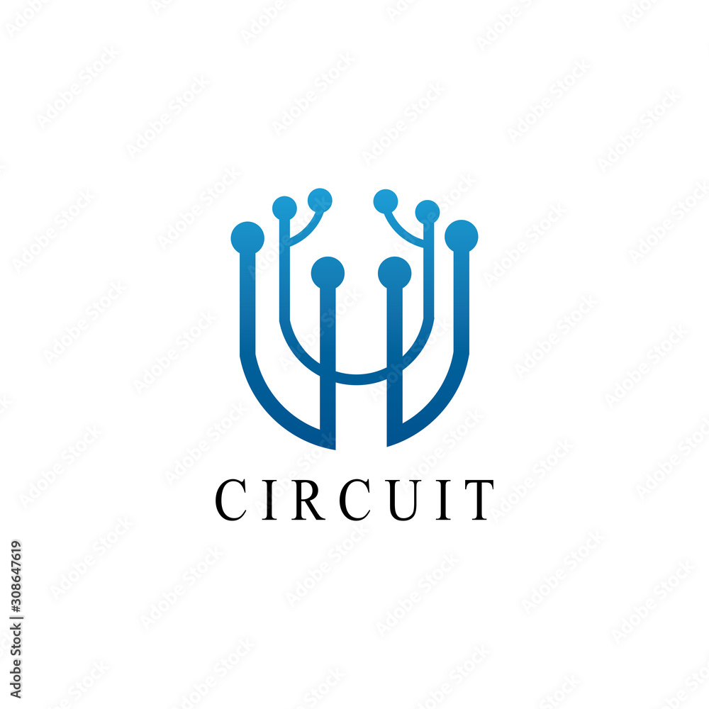 Fototapeta premium circuit logo technology vector template
