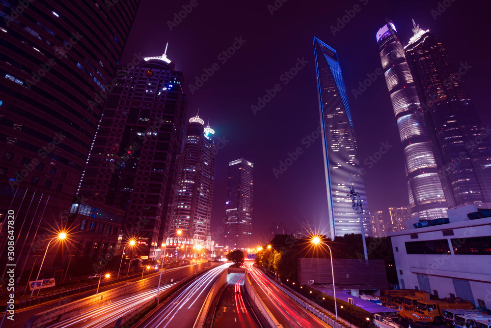 Shanghai Lujiazui CBD nightscape, Shanghai, China