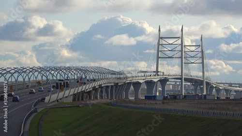 View of the Western high-speed diameter. Saint Petersburg