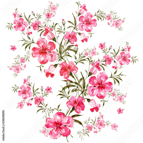 Flower watercolor composition.