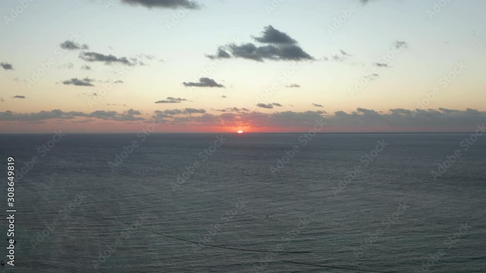 4k Aerial View Moving Back Over Caribbean Sea with a Stunning Colorful Sunrise 4k Aerial View Moving Back Over Caribbean Sea with a Stunning Colorful Sunrise