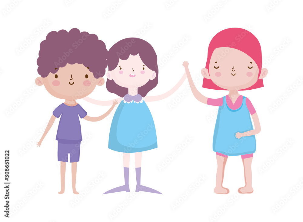 smiling group little kids cartoon characters smiling group little kids cartoon characters
