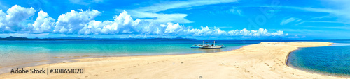 Sandbar in the "Roxas Bay" before Palawan Island in the Philippines. Not far from famous El Nido.