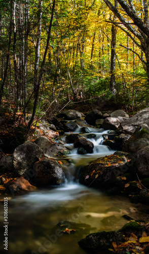 A Beautiful Mountain Stream in Autumn