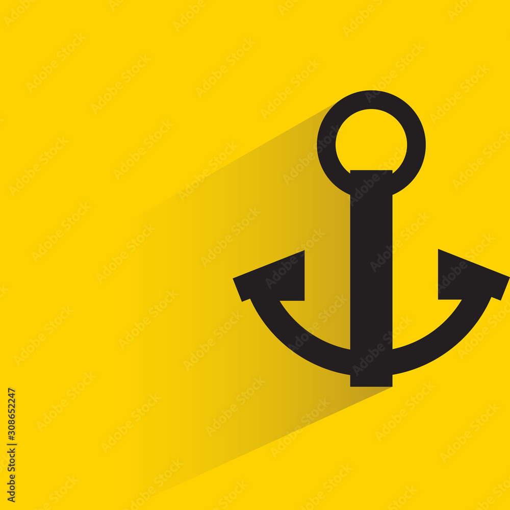 anchor with drop shadow in yellow background anchor with drop shadow in yellow background
