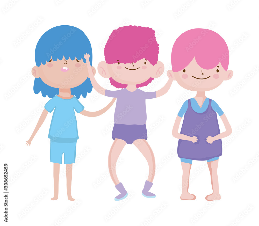 group little boys together cartoon character group little boys together cartoon character