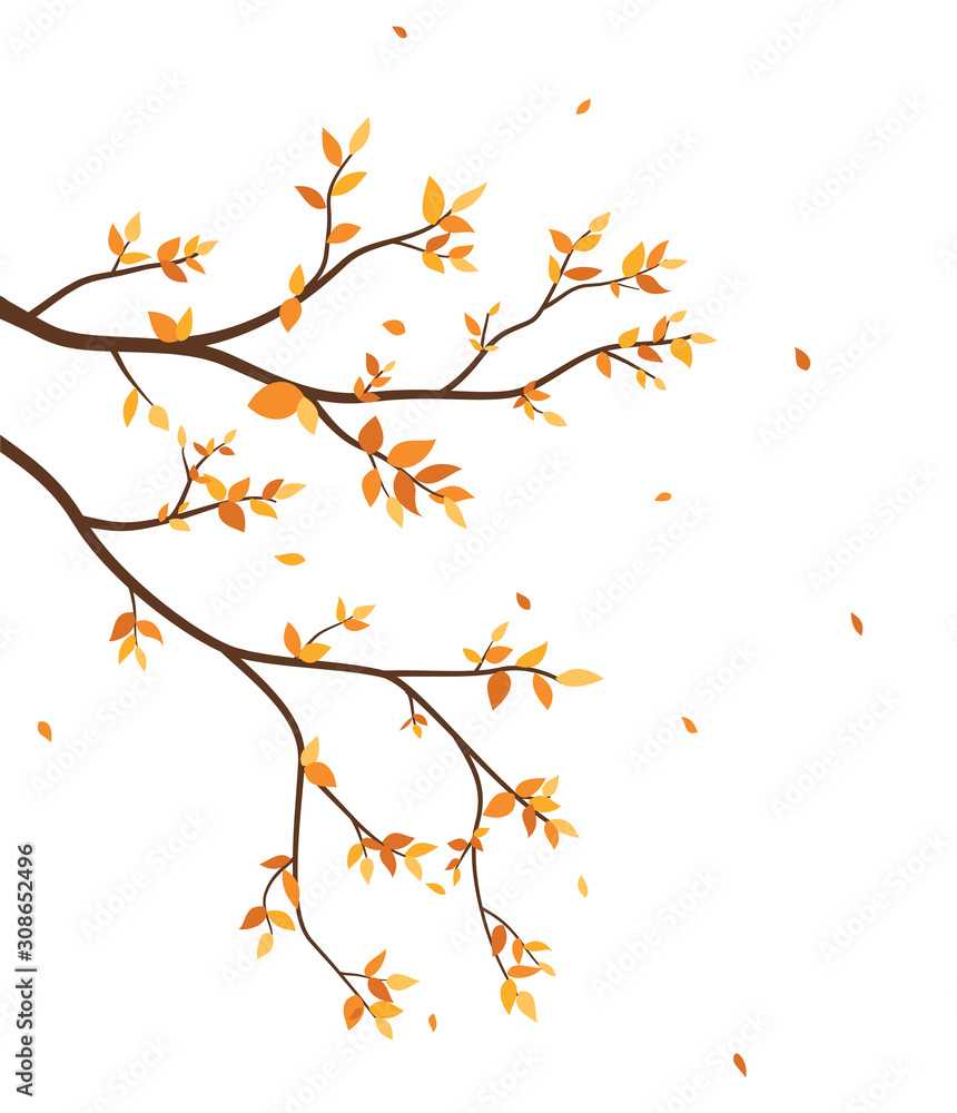 Naklejka Sezon jesienny z opadającymi liśćmi na naklejkę na tapetę