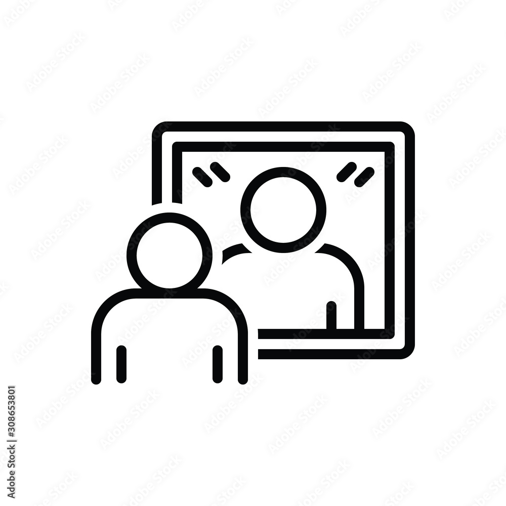 Black line icon for reflection Black line icon for reflection