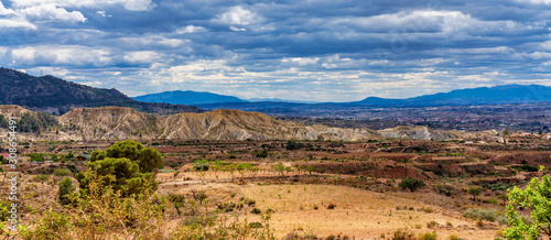 Landscape view of El Chicamo near Murcia in Spain