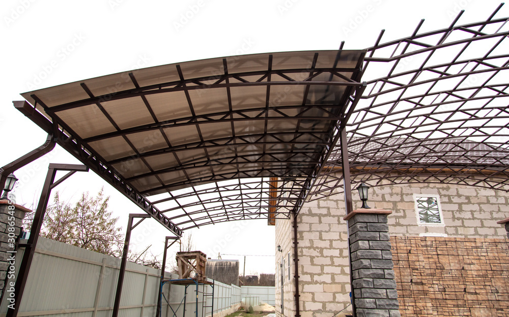 The metal structure of the canopy The metal structure of the canopy