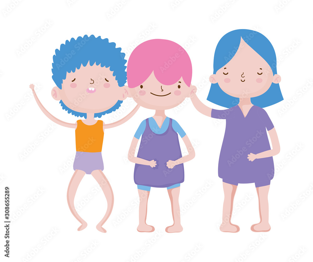 group little boys together cartoon character group little boys together cartoon character