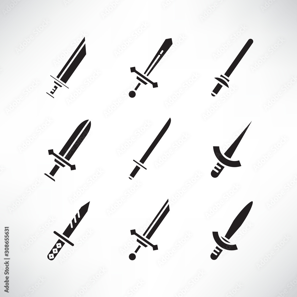 sword and rapier icons set sword and rapier icons set