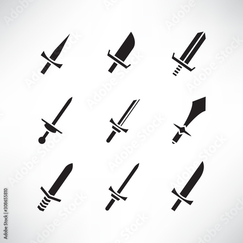 sword and rapier icons set
