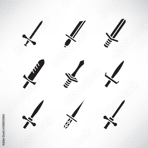 sword and rapier icons set