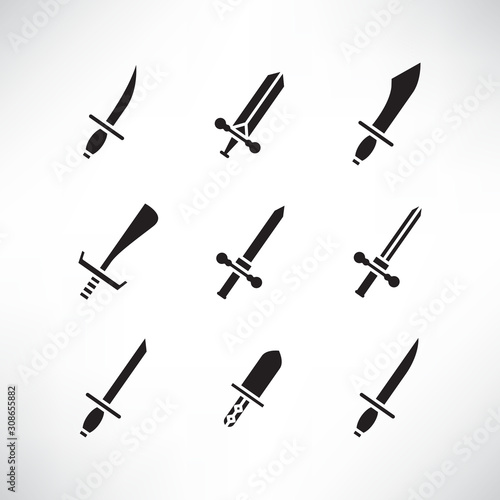 sword and rapier icons set