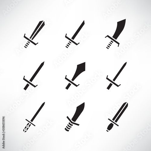 sword and rapier icons set