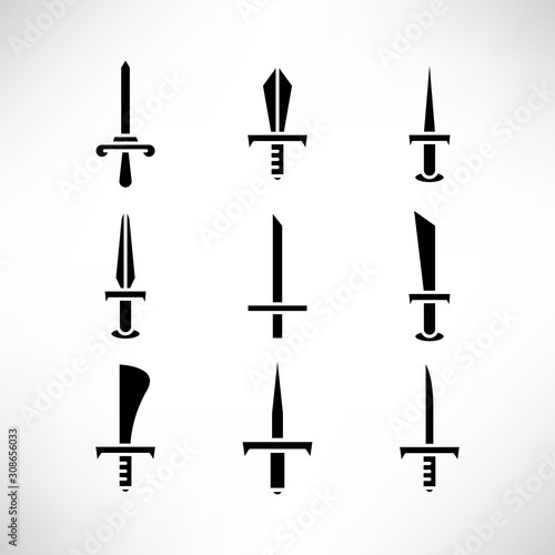 sword and rapier icons set