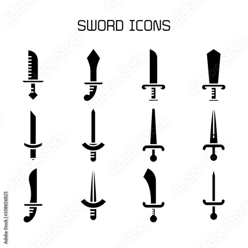 sword and rapier icons set