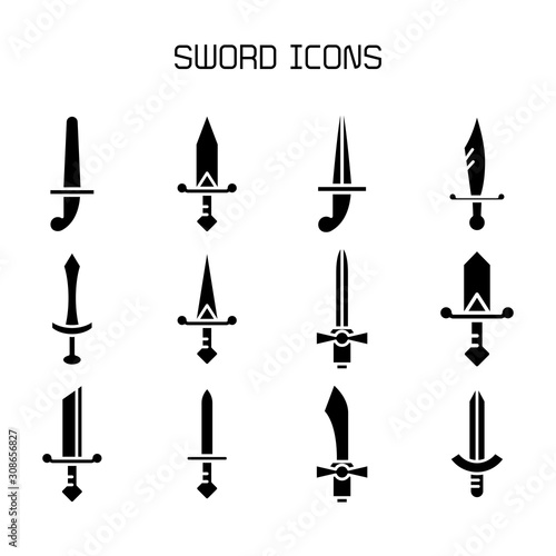 sword and rapier icons set