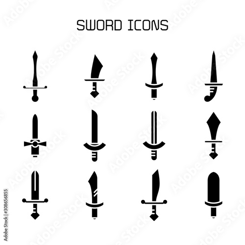 sword and rapier icons set